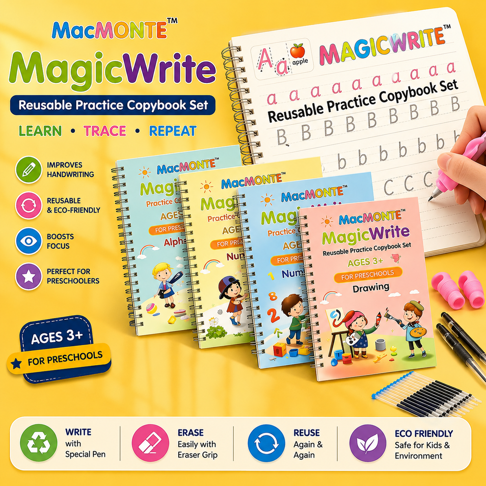 Magic Practice Book For Kids [ 4 IN ONE ]
