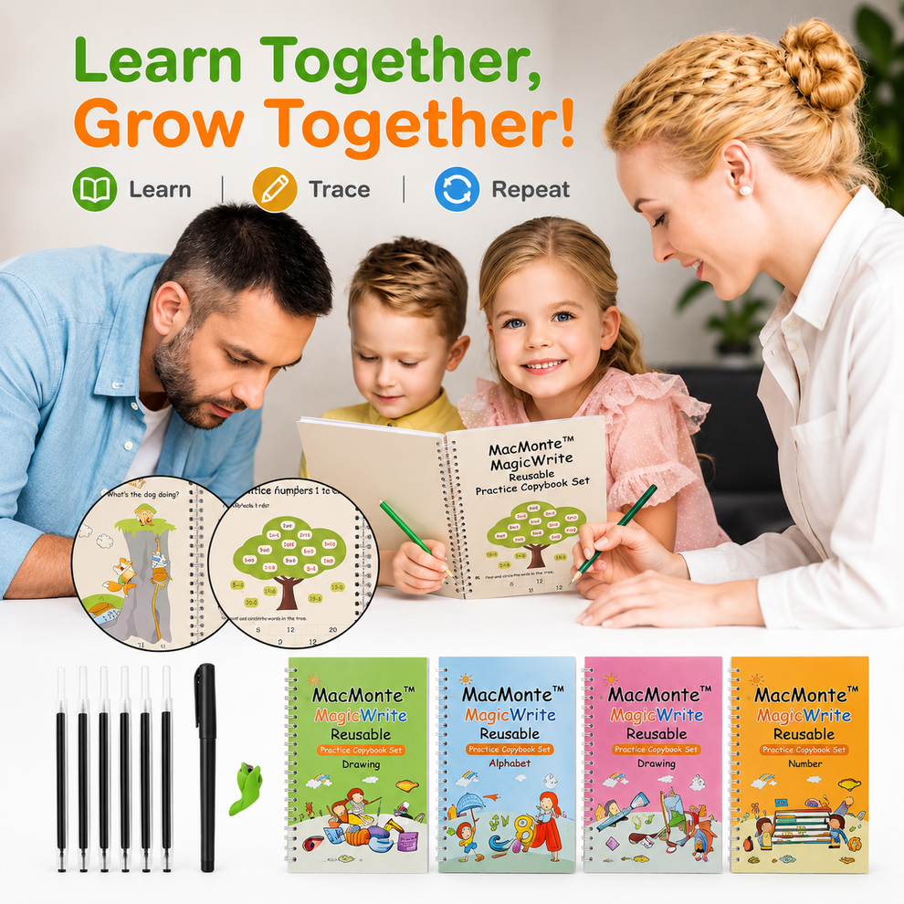 Magic Practice Book For Kids [ 4 IN ONE ]