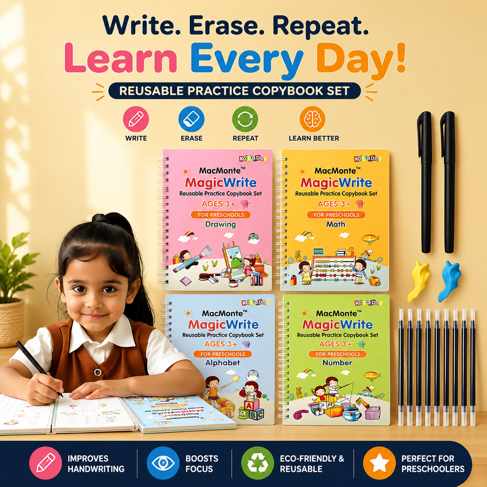 Magic Practice Book For Kids [ 4 IN ONE ]