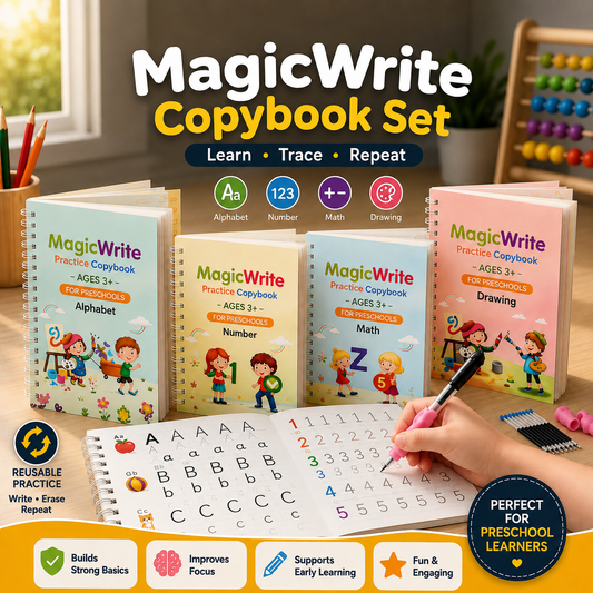 Magic Practice Book For Kids [ 4 IN ONE ]